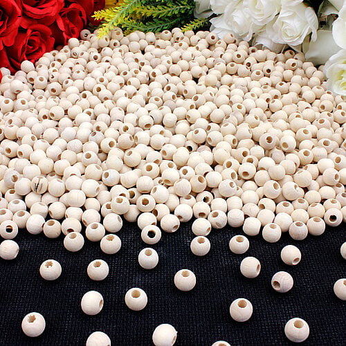 10 mm Ahşap Yuvarlak Boncuk 100’lü Paket - Toptanalim