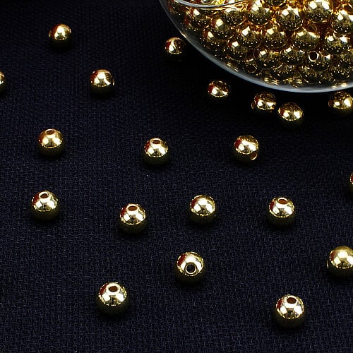 10 mm Metalize Yuvarlak Akrilik Boncuk Gold 500 gr 970 (±20) Adet - Toptanalim (1)