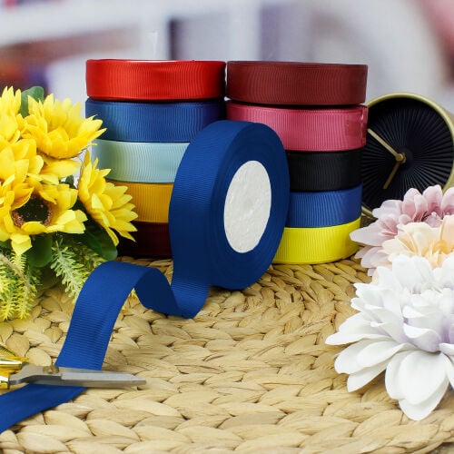 2,5 cm Bobin Makara Kurdele Lacivert 25 Metre - Kare Dekor