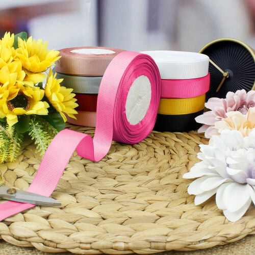 2 cm Grogren Bobin Kurdele Pembe 25 Metre - Kare Dekor