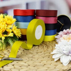 2,5 cm Bobin Makara Kurdele Sarı 25 Metre - 1