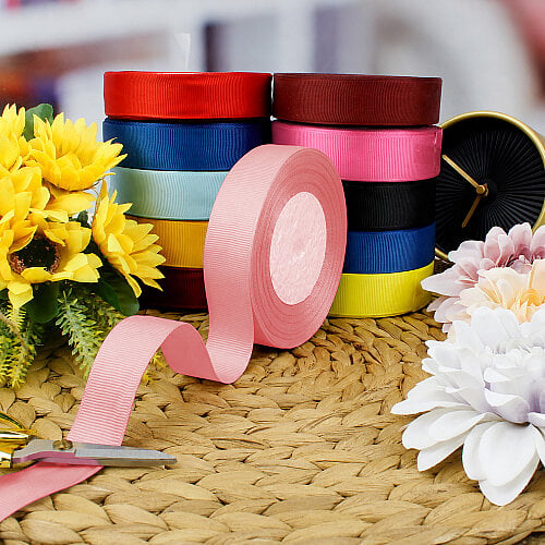 2,5 cm Grogren Bobin Kurdele 25 Metre Açık Pembe - Toptanalim