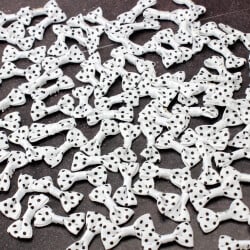 2,5 CM Puantiyeli Fiyonk Beyaz - 1