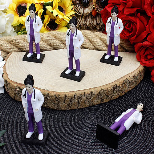 3D Kadın Doktor Teraryum Obje Mor 3x8,5 cm - Toptanalim