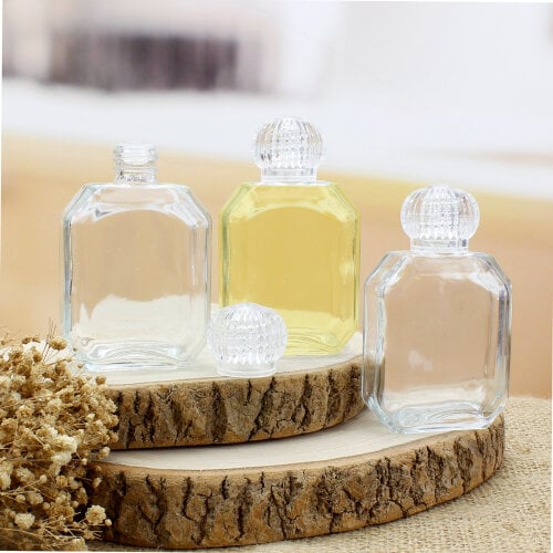 50CC Cam Kolonya Şişesi Model 17 - Kare Dekor