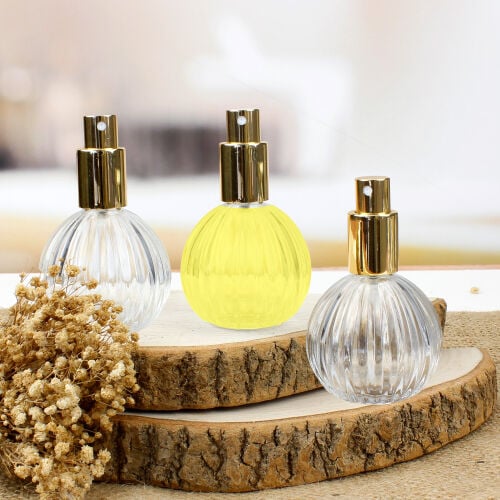 50CC Sprey Başlıklı Hediyelik Cam Kolonya Şişesi Model 1 - Kare Dekor