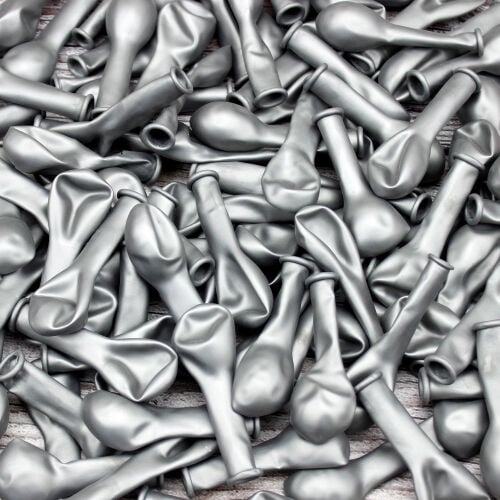  5 inch Küçük Boy Gri Metalik Balon - 1