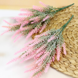 6 Dallı Yapay Lavanta Demet 35CM Pembe - 2