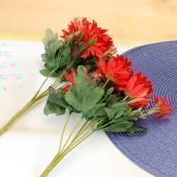 6 Dallı Yapay Papatya Demet 30CM Kırmızı - 2