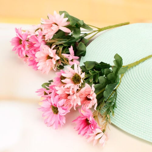 6 Dallı Yapay Papatya Demet 30CM Pembe - 1