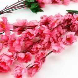 7 Dallı Yapay Bahar Dalı Demet 60CM Pembe - 2