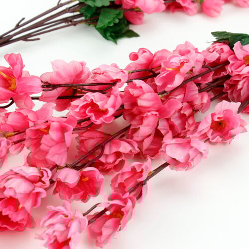 7 Dallı Yapay Bahar Dalı Demet 60CM Pembe - 2
