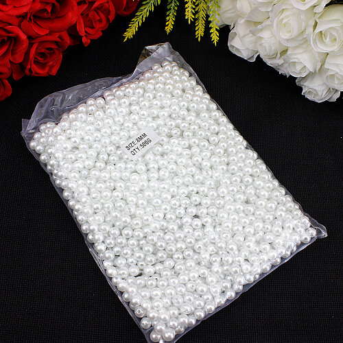 8 mm İnci Boncuk Kırık Beyaz 500 gr - 3