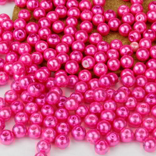 A Kalite Cam 8MM Delikli İnci 250'li Paket Koyu Pembe - 1