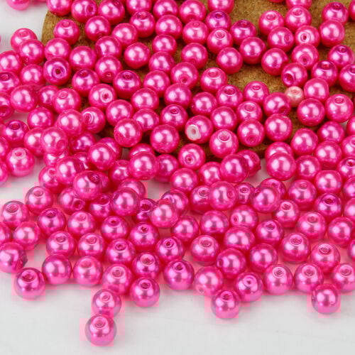 A Kalite Cam 8MM Delikli İnci 500'lü Paket Koyu Pembe - 1