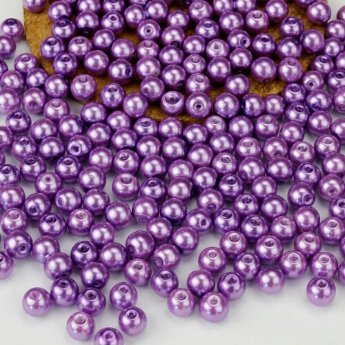 A Kalite Cam 8MM Delikli İnci 500'lü Paket Lila - Kare Dekor