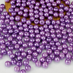 A Kalite Cam 8MM Delikli İnci 500'lü Paket Lila - 1