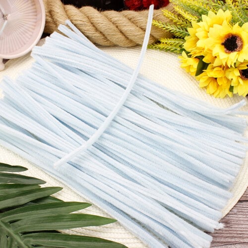 Açık Mavi Şönil 100'lü Paket - Kare Dekor