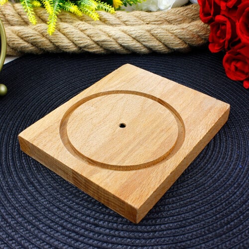 Ahşap Kaide Fanus Tabanı Model 6 - Platin Gift
