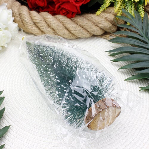 Ahşap Tabanlı Çam Ağacı 25CM - Kare Dekor (1)
