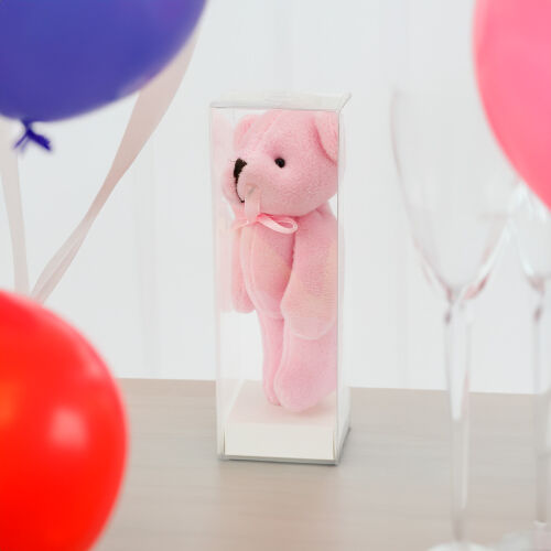 Asetat Kutuda Hediyelik Büyük Boy Hareketli Peluş Ayıcık Anahtarlık Pembe - 2