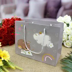 Asorti Ayıcık Desen Hediyelik Karton Çanta 12'Li Paket - 2