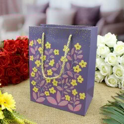 Asorti Çiçek Desen Hediyelik Karton Çanta 12'Li Paket - 5