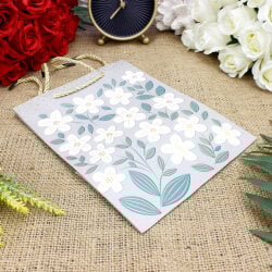 Asorti Çiçek Desen Hediyelik Karton Çanta 12'Li Paket - 6