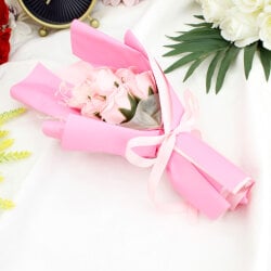 Asorti Mini Gül Buketi Oval Kutu Pembe - 2