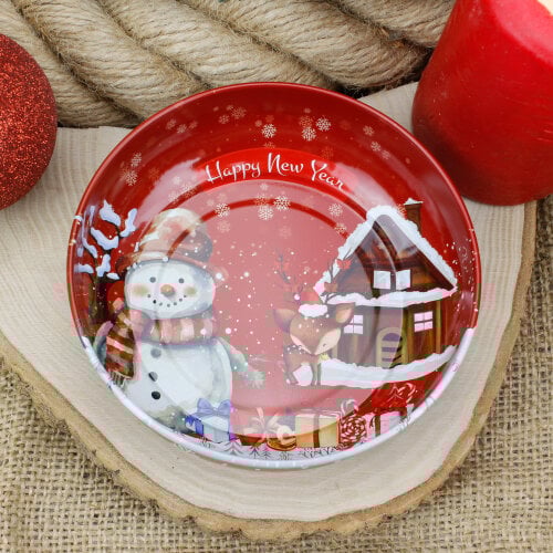 Asorti Desenli Yılbaşı Çerezlik 12CM - 3