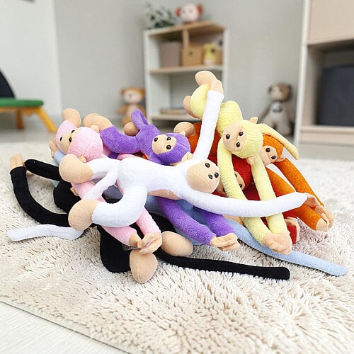 Asorti Elleri Yapışan Uzun Kollu Peluş Maymun 80 cm - Toptanalim (1)