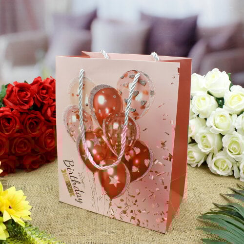 Asorti Happy Birthday Balon Desen Hediyelik Karton Çanta 12'Li Paket - 3