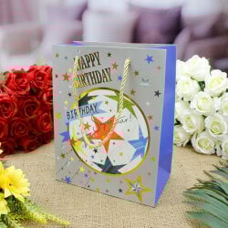 Asorti Happy Birthday Futbol Desen Hediyelik Karton Çanta 12'Li Paket - 4