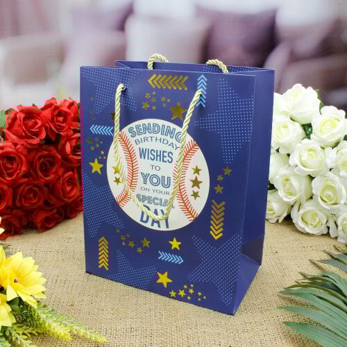 Asorti Happy Birthday Futbol Desen Hediyelik Karton Çanta 12'Li Paket - 5