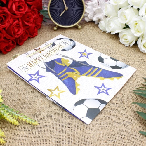 Asorti Happy Birthday Futbol Desen Hediyelik Karton Çanta 12'Li Paket - 6