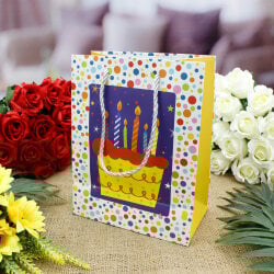 Asorti Happy Birthday Pencereli Hediyelik Karton Çanta 12'Li Paket - 7