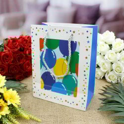 Asorti Happy Birthday Pencereli Hediyelik Karton Çanta 12'Li Paket - 9