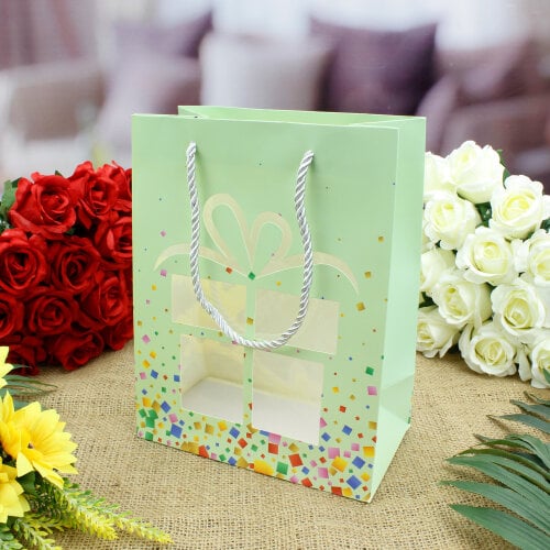  Asorti Hediye Paket Asetatlı Hediyelik Karton Çanta 12'Li Paket - 2