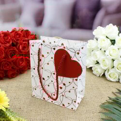 Asorti Kalp Desen Hediyelik Karton Çanta 12'Li Paket - 4