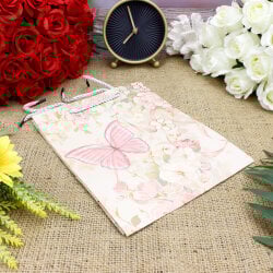 Asorti Kelebek Desen Hediyelik Karton Çanta 12'Li Paket - 6