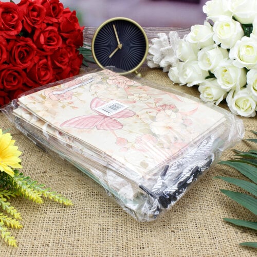 Asorti Kelebek Desen Hediyelik Karton Çanta 12'Li Paket - 7