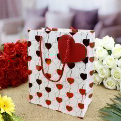 Asorti Küçük Boy Kalp Desen Hediyelik Karton Çanta 12'Li Paket - 2