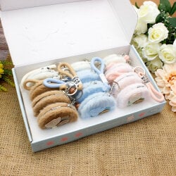 Asorti Lale Desenli Bileklikli Peluş Ayna Anahtarlık - 3