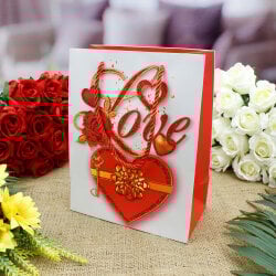 Asorti Love Desen Hediyelik Karton Çanta 12'Li Paket - 2