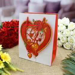 Asorti Love Desen Hediyelik Karton Çanta 12'Li Paket - 4