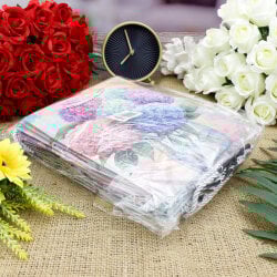 Asorti Parlak Çiçek Desen Hediyelik Karton Çanta 12'Li Paket - 7