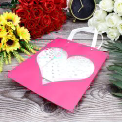 Asorti Simli Kalp Desen Pencereli Çanta 12'Li Paket - 3