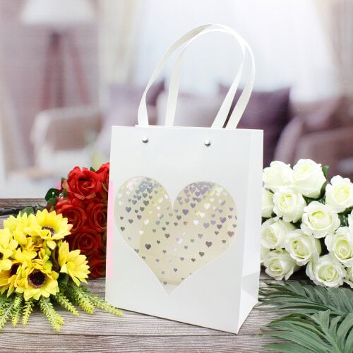 Asorti Simli Kalp Desen Pencereli Çanta 12'Li Paket - 4