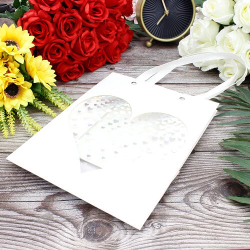 Asorti Simli Kalp Desen Pencereli Çanta 12'Li Paket - 5