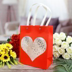 Asorti Simli Kalp Desen Pencereli Çanta 12'Li Paket - 6